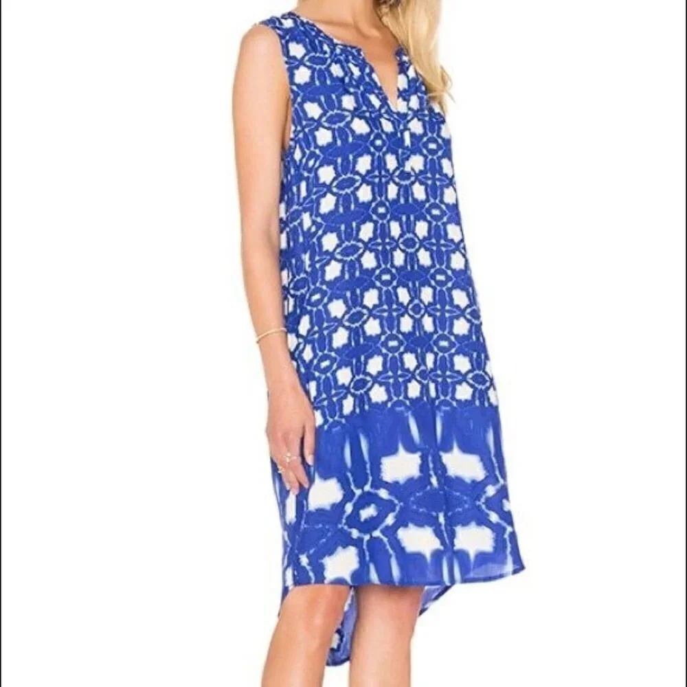 Velvet by Graham and Spencer Sleeveless Blue Bonita Atlantis Shift Dress Small